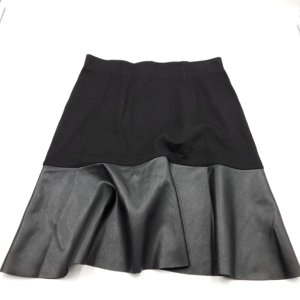 Cabi (3405) Black Faux Leather Aline Skirt Size XS